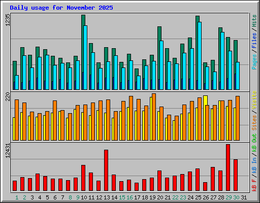 Daily usage for November 2025