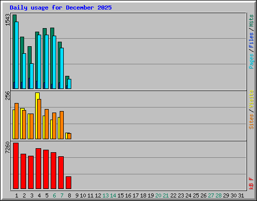 Daily usage for December 2025
